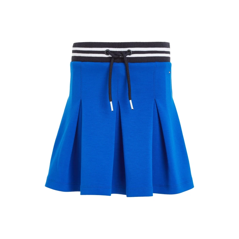 Image of Tommy Hilfiger Knitted Monotype Pleated Mini Skirt Juniors - Blue Blue 6 - 7 Years
