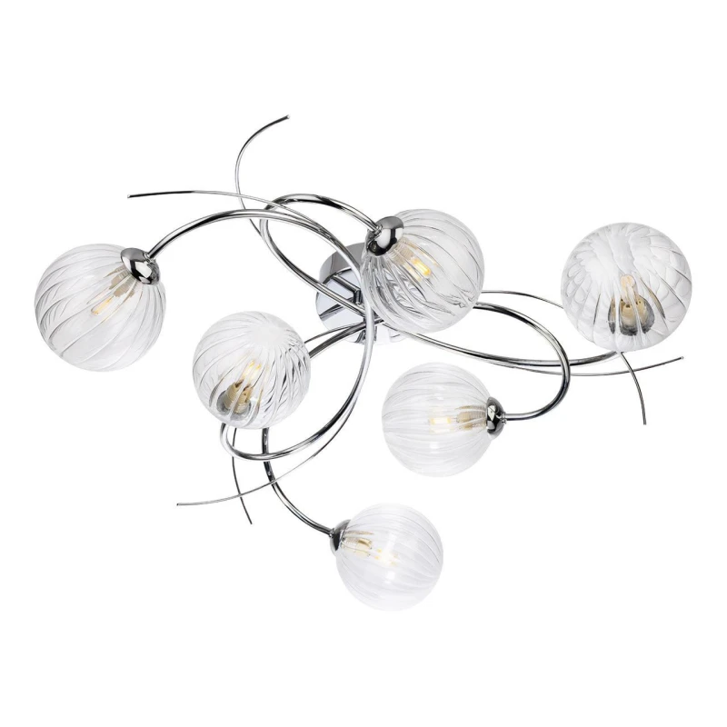 Image of Firstlight Elba 6-Light Semi-Flush Ceiling Light Clear in Chrome