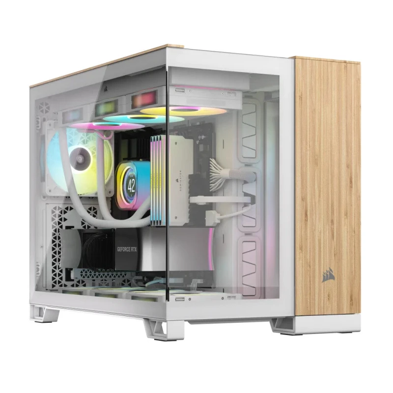 Image of Corsair 2500X Bamboo Mid Tower Case - White