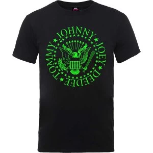 Image of Ramones - Green Seal Unisex Medium T-Shirt - Black