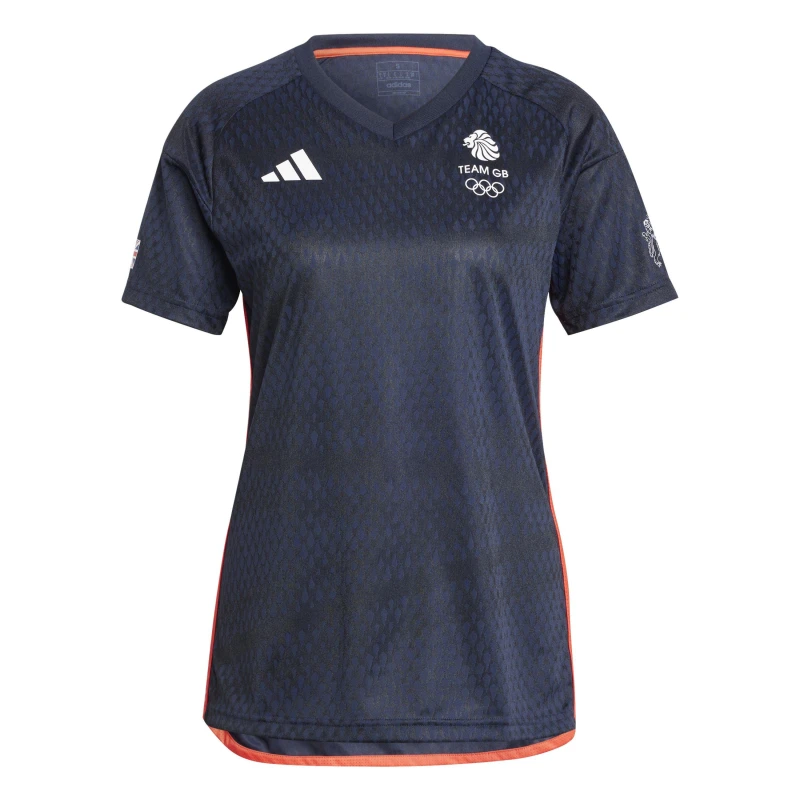 Image of adidas Womens Great Britain Short Sleeve T-Shirt Legend Ink female 6 (XXS)
