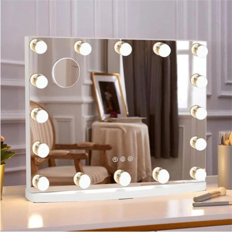 Image of Kabinet UK Rectangular Hollywood Makeup Mirror with LED Light White unisex Medium