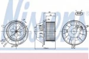 Image of Nissens Interior Cabin Blower Fan 87034
