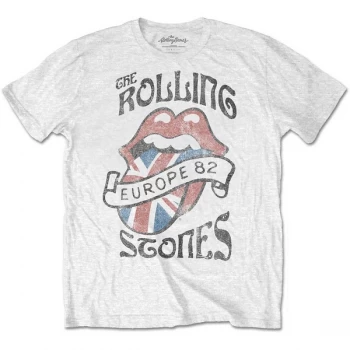 Image of The Rolling Stones - Europe 82 Unisex Small T-Shirt - White