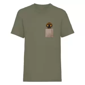 Image of Star Wars Unisex Adult Jawa Pocket T-Shirt (M) (Military Green)