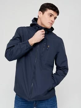 Image of Farah Westchester Zip Thru Hooded Jacket - Navy, Size S, Men