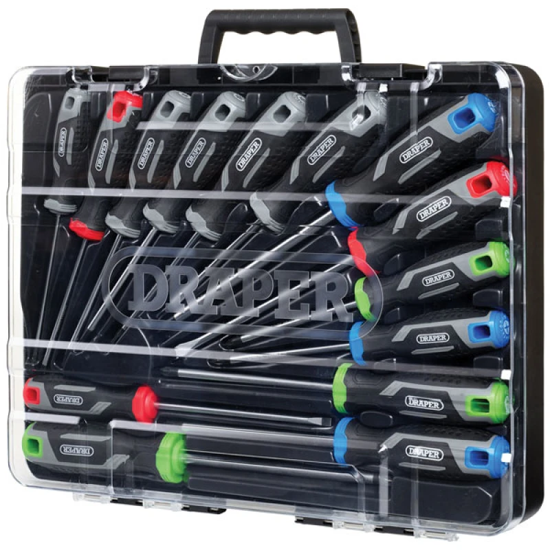 Image of Draper Draper - set 7 - 14PC set - regular (l) Soft Grip Screwdriver Set with tx-star (14 Piece) 13437