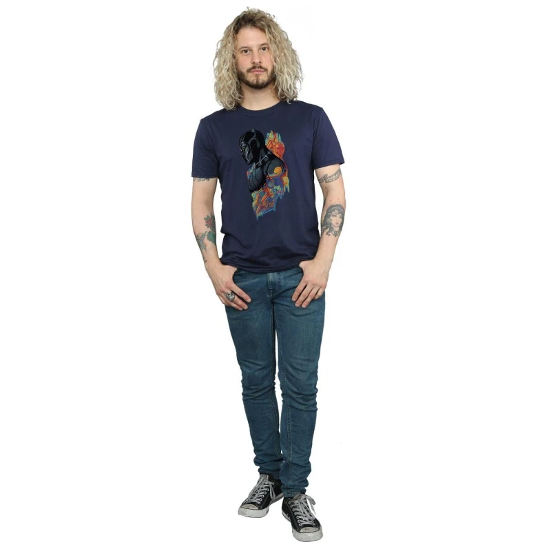 Image of Marvel Marvel Men Black Panther Profile T-Shirt in Navy Size: Small Navy S Male 5057736587430