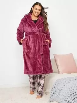 Image of Yours Honeycomb Hooded Robe - Red, Size 18-20, Women