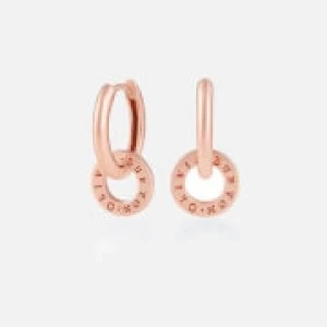 Image of Olivia Burton Womens Interlink Huggies - Rose Gold
