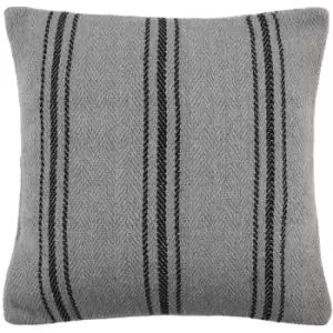 Image of Drifthome - Drift Home Brinley Woven 100% Recycled Eco-Friendly Cotton Rich Filled Cushion, Grey, 43 x 43 Cm
