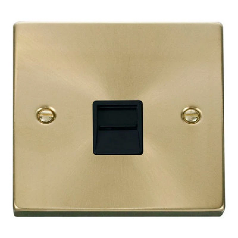 Image of SE Home Satin / Brushed Brass Master Telephone Single Socket Gold