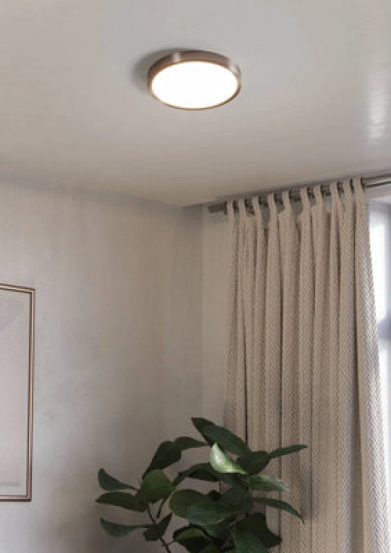 Image of EGLO Eglo Fueva 6 Silver Steel & Plastic LED CCT Technology Flush Ceiling Light in Metallic Gold Metallic Gold One Size Unisex 9008606330249