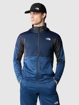 Image of The North Face Mens Mountain Athletics Full Zip Fleece Jacket - Navy, Size S, Men