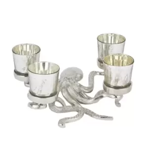 Image of Silver Octopus Four Tealight Holder