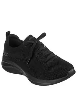 Image of Skechers Ultra Flex 3.0 Big Plan Stretch Fit Deco Lace Slip-on Trainer, Black, Size 3, Women