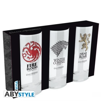 Image of Game Of Thrones - House Glasses (Set of 3)