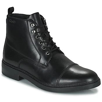 Image of Clarks BLACKFORD RISE mens Mid Boots in Black,7,8,9,9.5,10.5,8.5,12,7.5,6