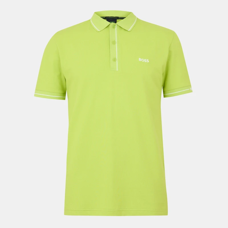 Image of Boss Mens Paule Short-Sleeve Polo Shirt Short Sleeve Polos S Green 54158815350
