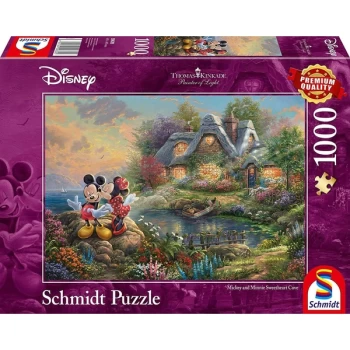 Image of Thomas Kinkade: Disney Mickey & Minnie Sweetheart Cove (2021 Edition) - 1000 Pieces