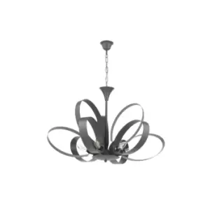 Image of Serena Designer 9 Light Pendant Ceiling Light, Grey