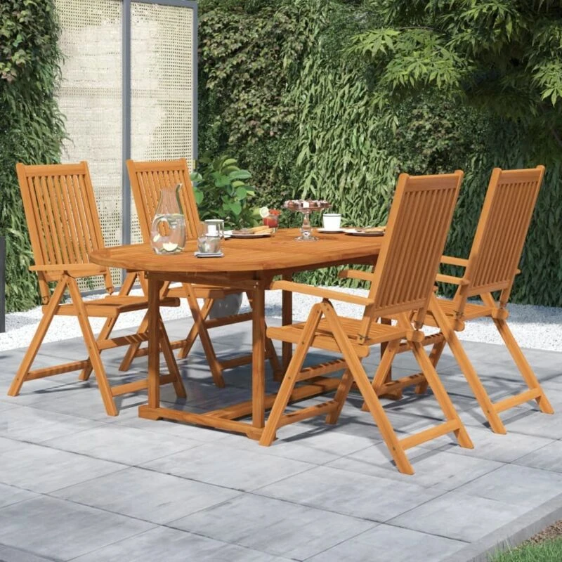 Image of VIDAXL 5 Piece Garden Dining Set Solid Wood Acacia Vidaxl 8720286562130