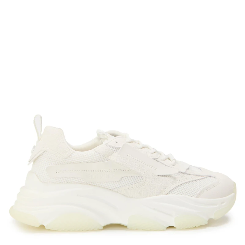 Image of Steve Madden Mens Possess Low-Top Trainers White/White male 6 (39)
