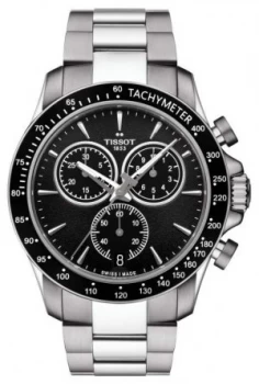 Image of Tissot Mens V8 Quartz Chronograph Stainless Steel Black Dial Watch