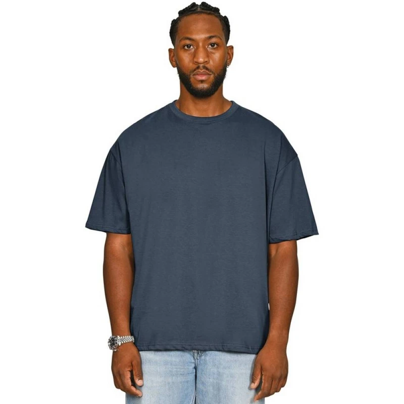 Image of Casual Classics Mens Combed Ringspun Cotton Oversized T-Shirt in Blue Size: XS Blue Male XS