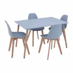 Image of Interiors by PH 5 Piece Contemporary Dining Set, Grey