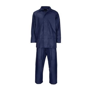 Image of Rainsuit PolyesterPVC Medium with Elasticated Waisted Trousers Navy
