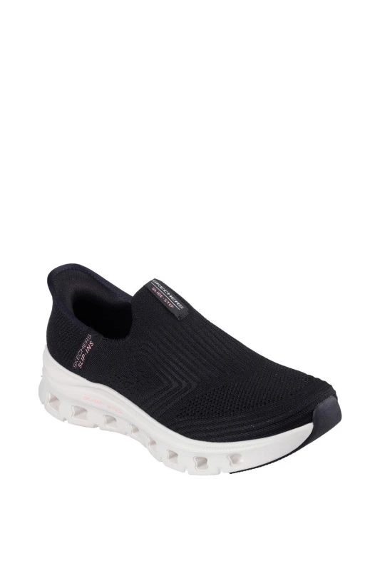 Image of Skechers Engineered Stretch Knit Slip-Ins W Slip On Runners Womens - Black 7