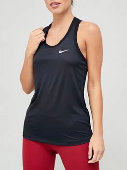 Image of Nike Training Dri-Fit Racerback Tank Top - Black, Size S, Women