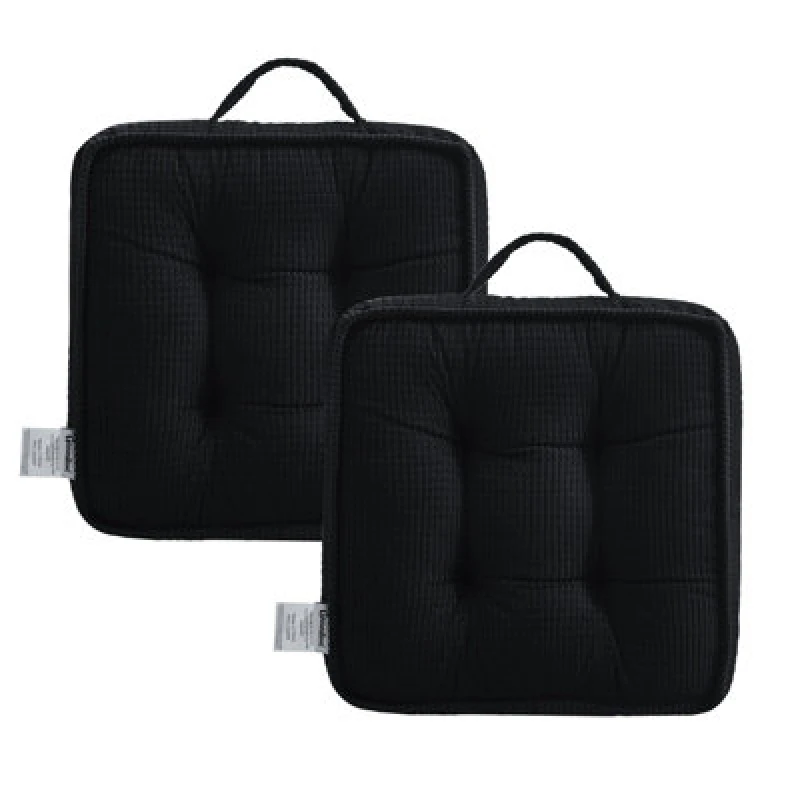 Image of Ezysleep Ezysleep Outdoor / Indoor Set of 2 Seat Cushions in Black Size: 40cm x 40cm Black 40cm x 40cm Unisex 0721545366351