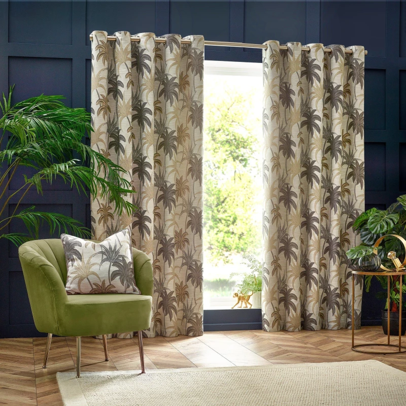 Image of Galapagos Eyelet Curtains Natural, Natural / 229 x 229cm