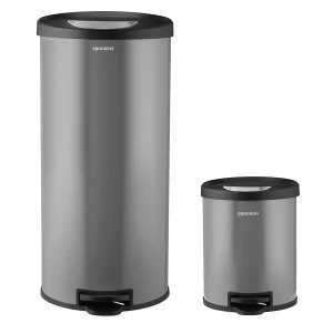 Image of Progress BW04729G 30-Litre and 5-Litre Round Pedal Bin Set