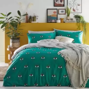 Image of Furn. Theia Single Duvet Cover Set Cotton Polyester Jade