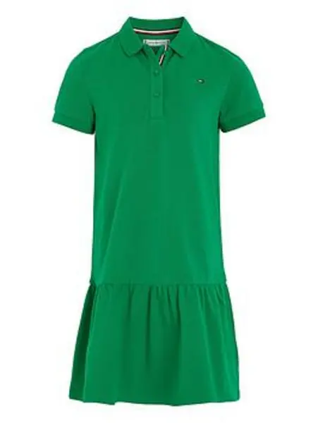 Image of Tommy Hilfiger Girls Essential Polo Dress - Olympic Green