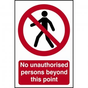 Image of Scan No Unauthorised Persons Beyond This Point Sign 400mm 600mm Standard