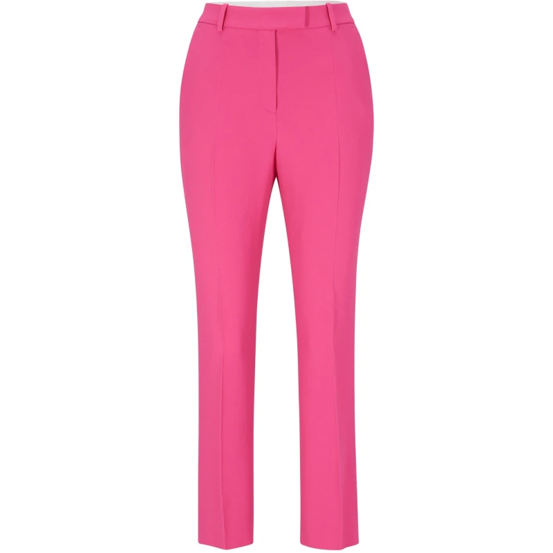 Image of Boss Womens Tasimana Straight Trousers Medium Pink female 4 (XXS)
