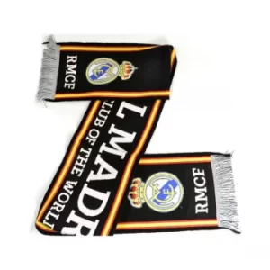 Image of Real Madrid Black White Scarf Best Club of The World Scarf