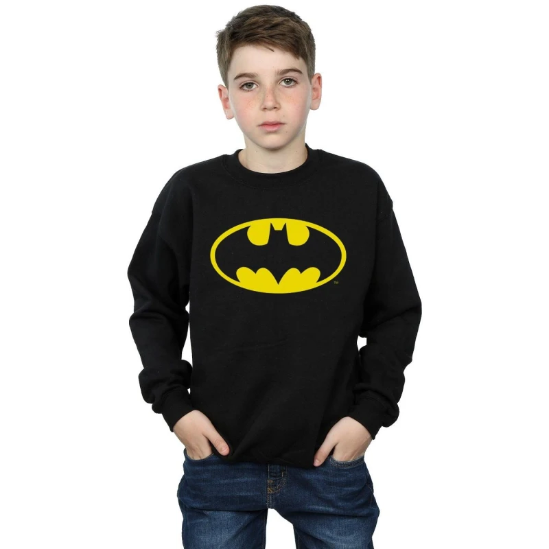 Image of Batman Logo Cotton Sweatshirt Black male