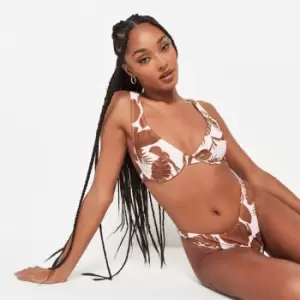 Image of Missguided Fuller Bust Underwire Bikini Top - Brown