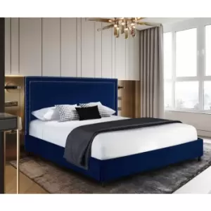 Image of Sensio Upholstered Beds - Plush Velvet, Single Size Frame, Blue - Blue