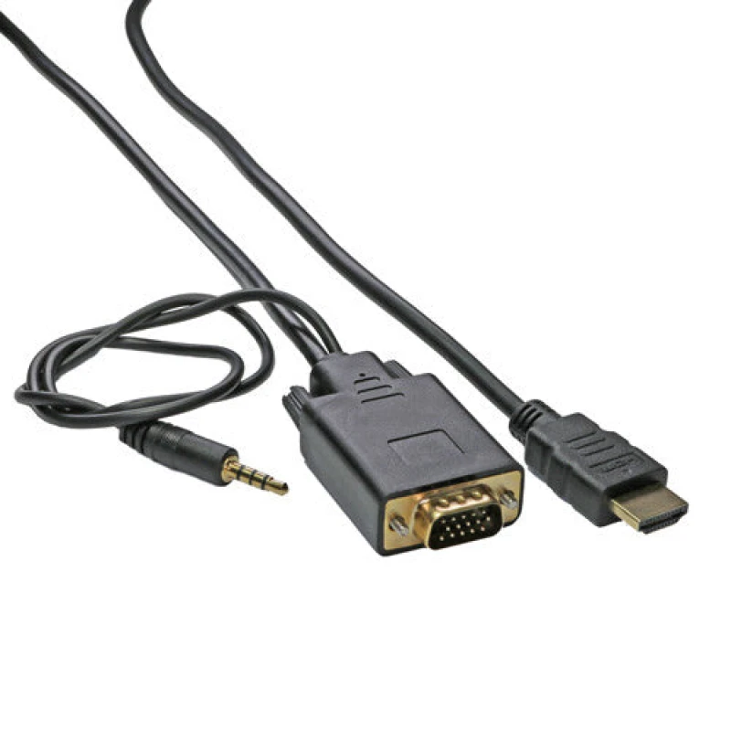 Image of Cablenet Cablenet 1m HDMI Male - SVGA Male + 3.5mm Stereo 30AWG Black Cable 32-3658