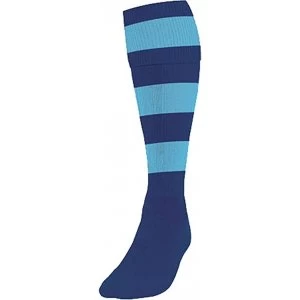 Image of Precision Hooped Football Socks Boys Navy/Sky