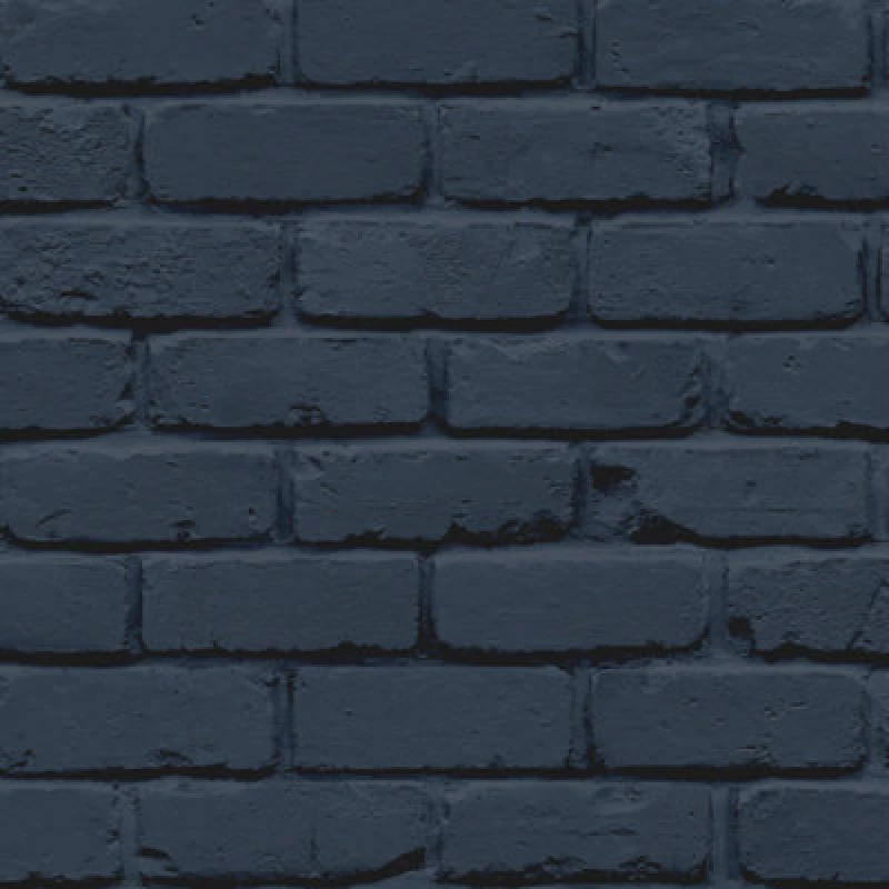 Image of Fine Decor Painted Brick Wallpaper - Navy Navy WNXYA Unisex