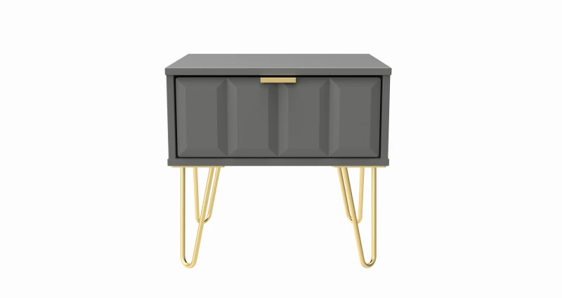 Image of Ready Assembled 2 U Metro 1 Drawer Bedside (Ready Assembled) in Grey Size: Small Grey Unisex Small