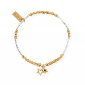 Image of ChloBo GMBMNSR1128 Women's Two Tone Double Star Bracelet