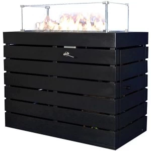 Image of Robert Dyas Muztag Q10 Black Glass Straight Burner Outdoor Gas Fire